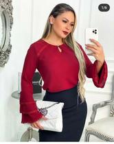 Blusa Romântica Manga Flare Moda Evangélica Feminina