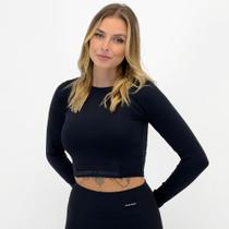 Blusa Rosa Bella Cropped Manga Longa Feminina Blusa Rosa Bella Cropped Manga Longa Feminina