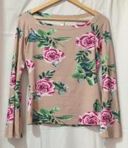 Blusa rosa de manga comprida