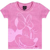 Blusa Rosa Stonada Minnie - Disney