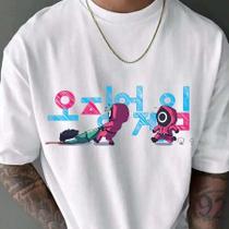 Blusa Round 6 Larga Over Streetwear Estampa Guardinhas em Algodão Unissex