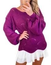 Blusa Roupas Femininas Tricot Tricô Manga Bufante Blusa Roupas Femininas Tricot Tricô Manga Bufante