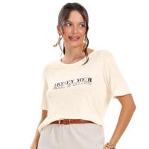 Blusa rovitex manga curta feminino ref: rov617242