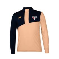 Blusa São Paulo Treino 2024 Meio Zíper New Balance Laranja Original