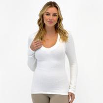 Blusa Scala Fio Pelo Manga Longa Gola V Feminina Blusa Scala Fio Pelo Manga Longa Gola V Feminina