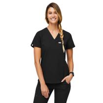 Blusa Scrub FIGS Catarina Feminina Decote V Preta P