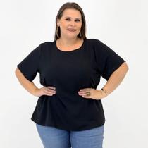 Blusa Secret Glam Plus Size Manga Curta Feminina Blusa Secret Glam Plus Size Manga Curta Feminina