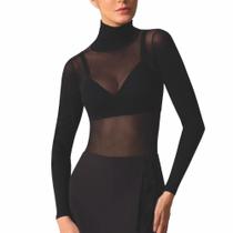 Blusa Segunda Pele Básica Lisa Translúcida Feminina Gola Alta Selene Fio 40 Original