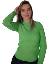 Blusa Segunda Pele de Lã de Inverno Moda Feminina Lisa Confortável