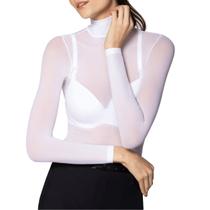 Blusa Segunda Pele Feminina Gola Alta Manga Longa Tule Blusa Segunda Pele Feminina Gola Alta Manga Longa Tule