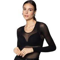 Blusa Segunda Pele Feminina Lupo Básica Manga Longa Aderente Confortável Gola Redonda Fio 40