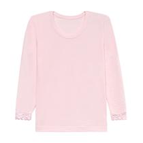 Blusa segunda pele infantil com renda no punho