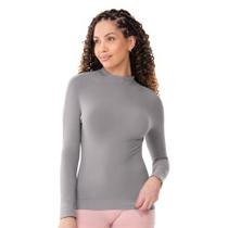 Blusa Segunda Pele Manga Longa Sem Costura Névoa