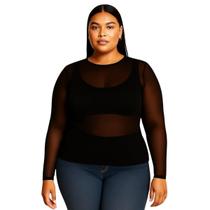 Blusa Segunda Pele Plus Size FIO 40 Manga Longa Gola Redonda LOBA LUPO - 800PLUS