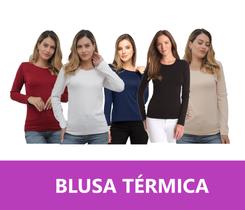 Blusa Segunda Pele Térmica Feminina - Blusa Flanelada Gola Redonda - ANNE MARIE