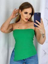 Blusa sem alça Assimétrica Canelada: O Ponto Alto da Moda Moderna Bojo