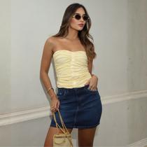 Blusa sem alça Franzida Feminino Revanche Bursau