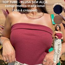 Blusa sem Alça Tube Top Feminino Adulto