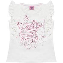 Blusa Sem Manga Parede Unicornio Estampado Branco