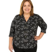 Blusa Senhora Camisa Manga 3/4 Malha Fria Estampadas