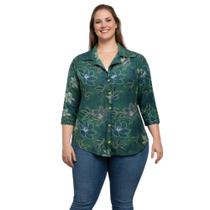Blusa Senhora Camisa Manga 3/4 Malha Fria Estampadas