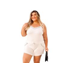 Blusa+ Shorts Moda Feminina Verão Plus Size Conjuntinho CPA011 - Imperial.shop