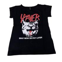 Blusa Slayer Spayer Gato Gatinho Camiseta Baby Look Feminina Sfm913