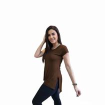 Blusa sobreleg Tapa bumbum Viscolycra - Ref 2804 Cor:MarromTamanho:P