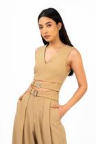 Blusa Social de Alfaiataria Tempranillo Nude - Be Carmell
