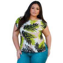 Blusa social decote canoa aberturas laterais crepe georgette sem elastano estampado - Blusa feminina elegante 36 ao 50