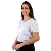 Blusa social feminina branca manga princesa Blanco Raro Blusa social feminina branca manga princesa Blanco Raro