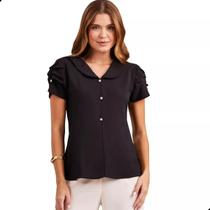 Blusa Social Feminina Evangélica com Botões Nas Mangas