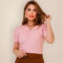 Blusa Social Feminina Evangélica com Botões Nas Mangas