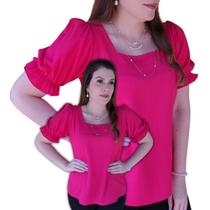 Blusa Social Feminina Manga Bufante Princesa em Viscolinho Elegante