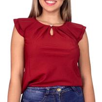 Blusa Social Feminina Mangas Dupla