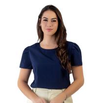 Blusa social feminina marinho manga princesa Blanco Raro Blusa social feminina marinho manga princesa Blanco Raro