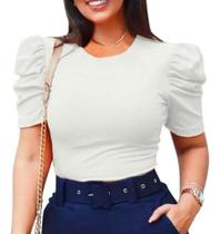 Blusa Social Feminina Moda Evangélica Manga Bufante Plus Size Viscolycra Blusa Social Feminina Moda Evangélica Manga Bufante Plus Size Viscolycra