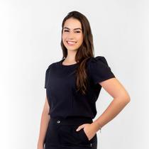 Blusa social feminina preta manga princesa Blanco Raro Blusa social feminina preta manga princesa Blanco Raro