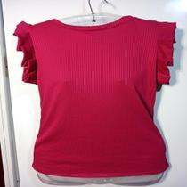 Blusa Social T-shirt Feminina Manga Babado Estilo Blogueira Blusa Social T-shirt Feminina Manga Babado Estilo Blogueira