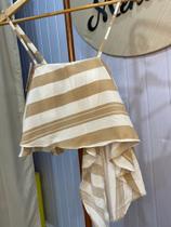 Blusa social tamanho m listrada de modelo franjada