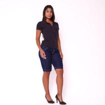 Blusa Social Tradicional Feminina com Manga Tecido Two Wey - Azul Marinho Blusa Social Tradicional Feminina com Manga Tecido Two Wey - Azul Marinho