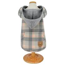 Blusa Soft Capuz Xadrez Bege para Cães - Bonito pra Cachorro