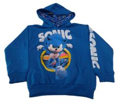 Blusa Sonic Moletom Sonic Azul Infantil E Juvenil RCH