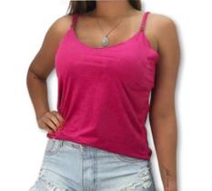 Blusa suede alça fina feminina verão