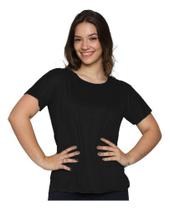 Blusa Suede Feminina Com Manga Curta Corte A Fio Em Oferta