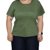 Blusa Suede Feminina Plus Size Com Manga Curta Em Oferta