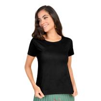 Blusa Suede Feminina T-shirt Blusinha Básica Manga Curta