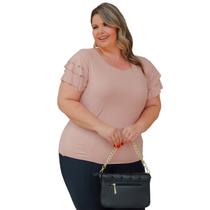 Blusa Suede Plus Size Moda Feminina Blusinha Manga 3 Babadinho Camisa Varias Cores Blusa Suede Plus Size Moda Feminina Blusinha Manga 3 Babadinho Camisa Varias Cores