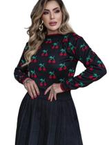 Blusa Suéter Cereja Cherry Tricot R124