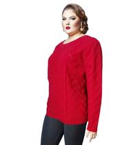Blusa Suéter Feminina Plus Size Lã Tricot De Frio 046A - Fluence Moda Grande